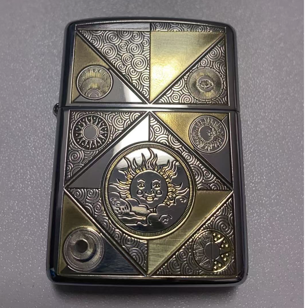 ZIPPO/之宝【日月同辉】盔甲机正品煤油打火机KF-DF