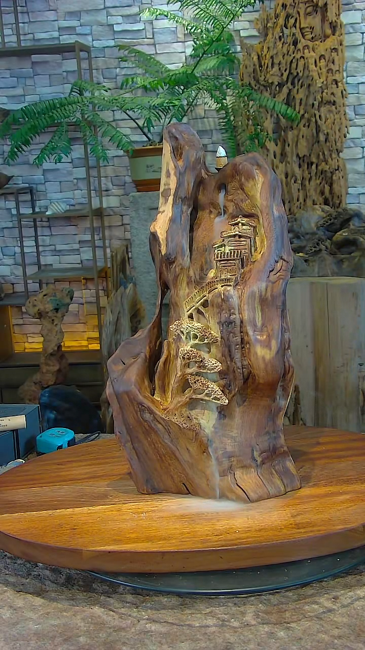 木香樟木山水摆件