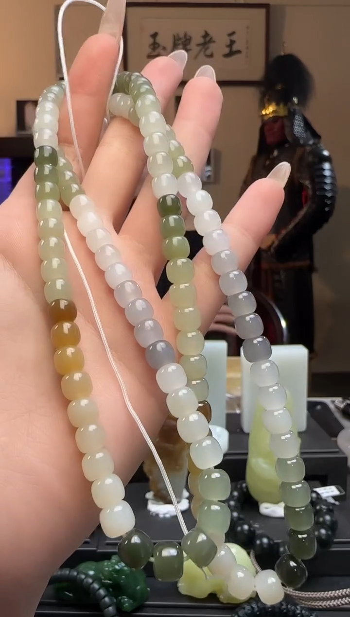 【闪购商品】和田玉多宝老型珠未镶嵌长链