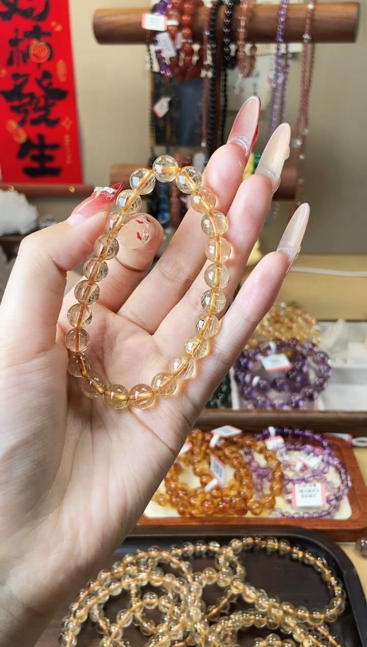 【闪购商品】水晶手串未镶嵌8.5mm金发晶