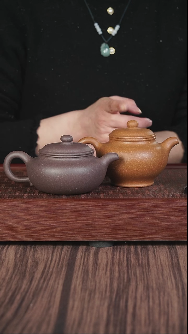 【闪购商品】紫砂茶壶粗砂天青仿古+黄降坡掇只
