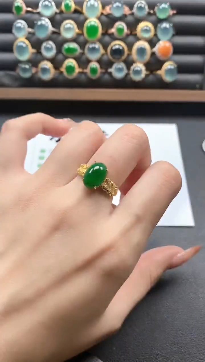 银S925镶嵌戒指翡翠51151