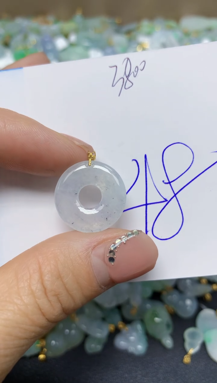 【闪购商品】翡翠挂件18K金镶嵌 天然翡翠A货