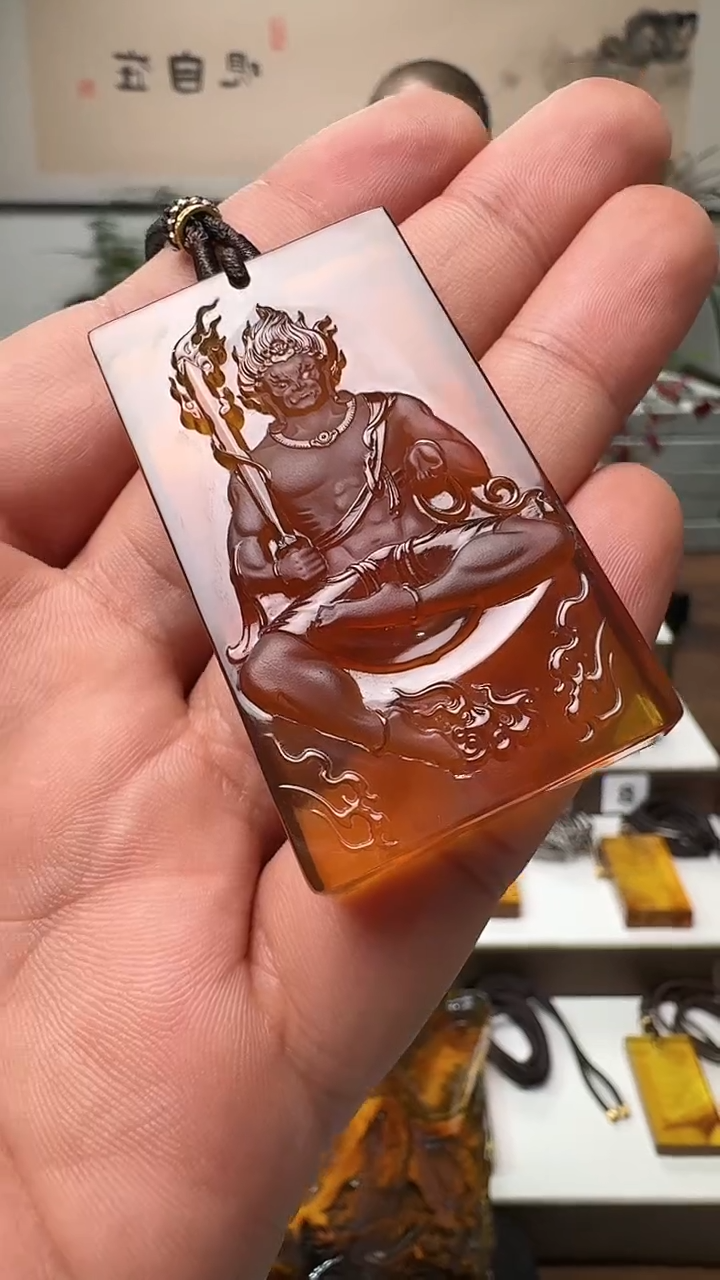 【闪购商品】琥珀吊坠(不含链)未镶嵌缅甸琥珀不动方牌吊坠