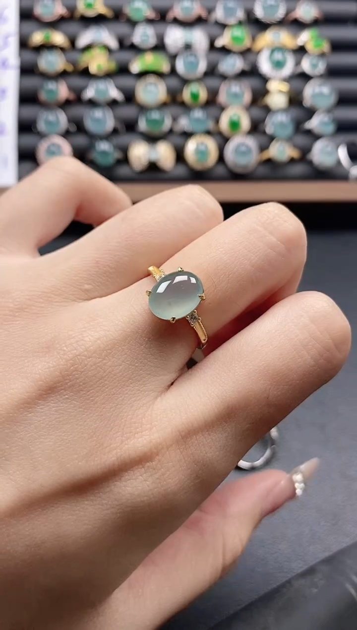 银S925镶嵌戒指翡翠51151