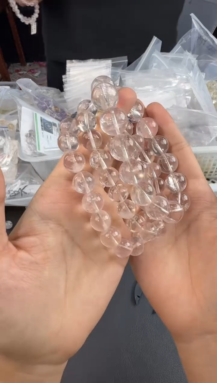 未镶嵌手串水晶粉奥赛大米