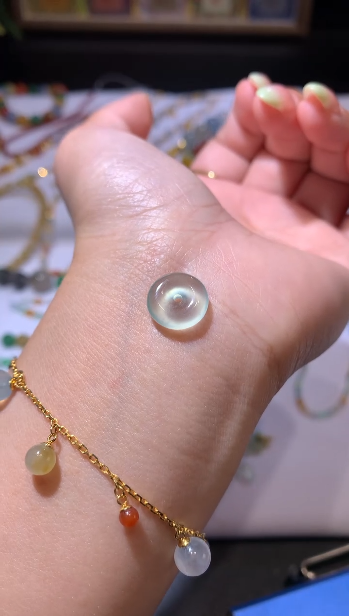 【闪购商品】定制翡翠未镶嵌11.4*3.6扣子3300+330