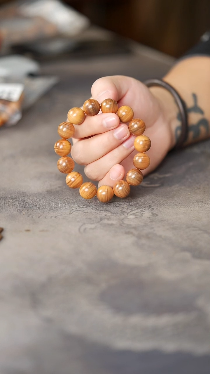 柏木（崖柏）手串/手链陈化干油料15mm圆珠单圈