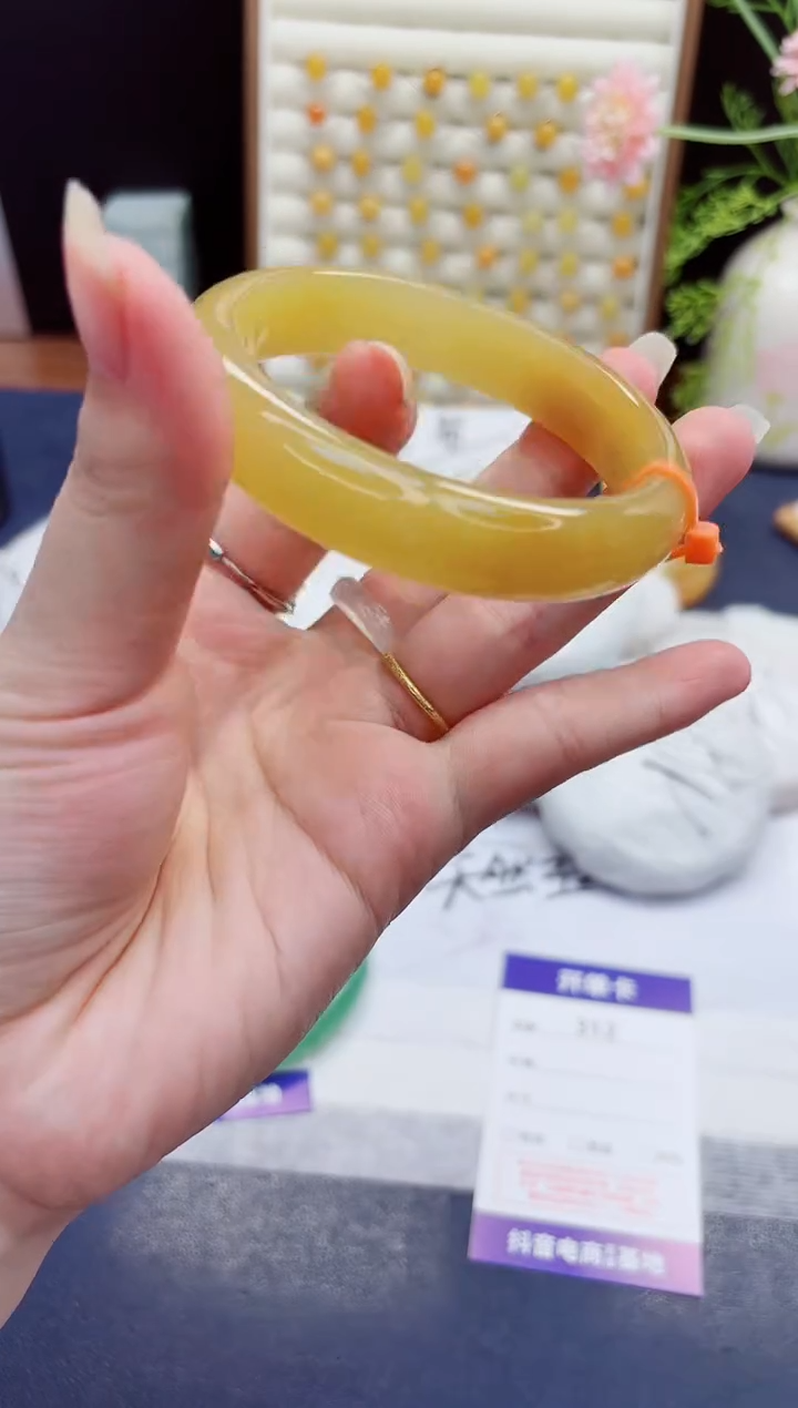 未镶嵌手镯石英质玉312-财气镯-圈口57