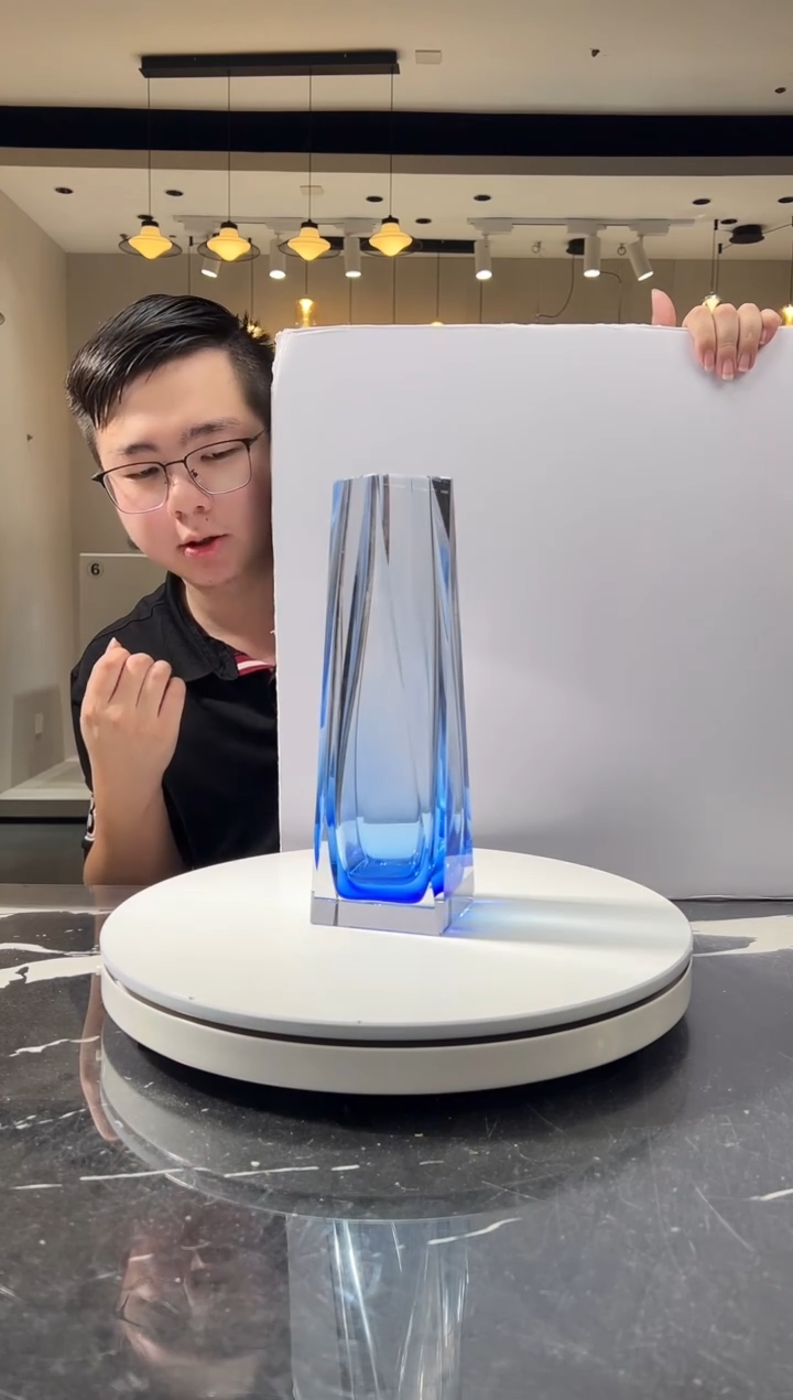 摆件巴比特美学-宝石蓝菱形花器