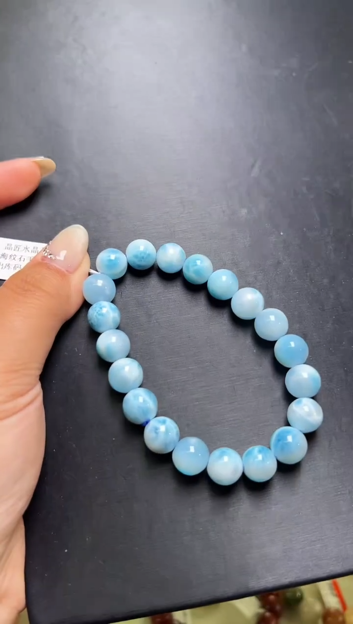 未镶嵌针钠钙石（海纹石）手串海纹石手串10mm+ JP52418 