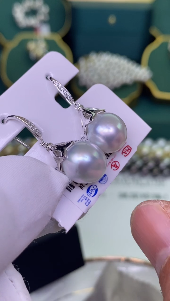 【闪购商品】海水珍珠耳饰银S925镶嵌1
