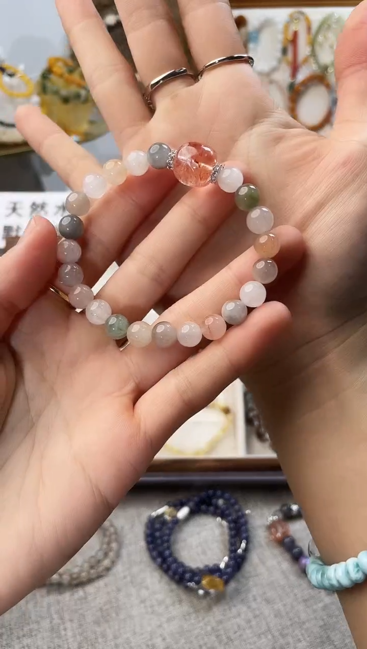 未镶嵌手串水晶胶花彩兔毛（多样性发一）