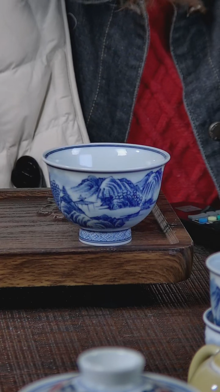 【闪购商品】折葵非器手工手绘山水高足杯