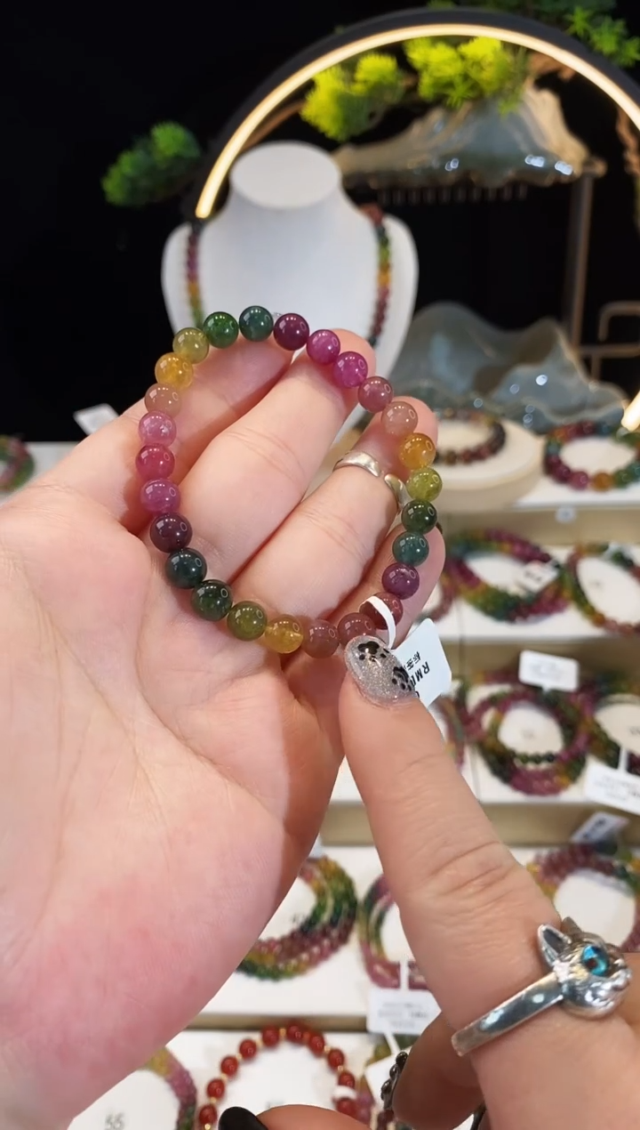 【闪购商品】碧玺手串未镶嵌G2411素圈颜色微差