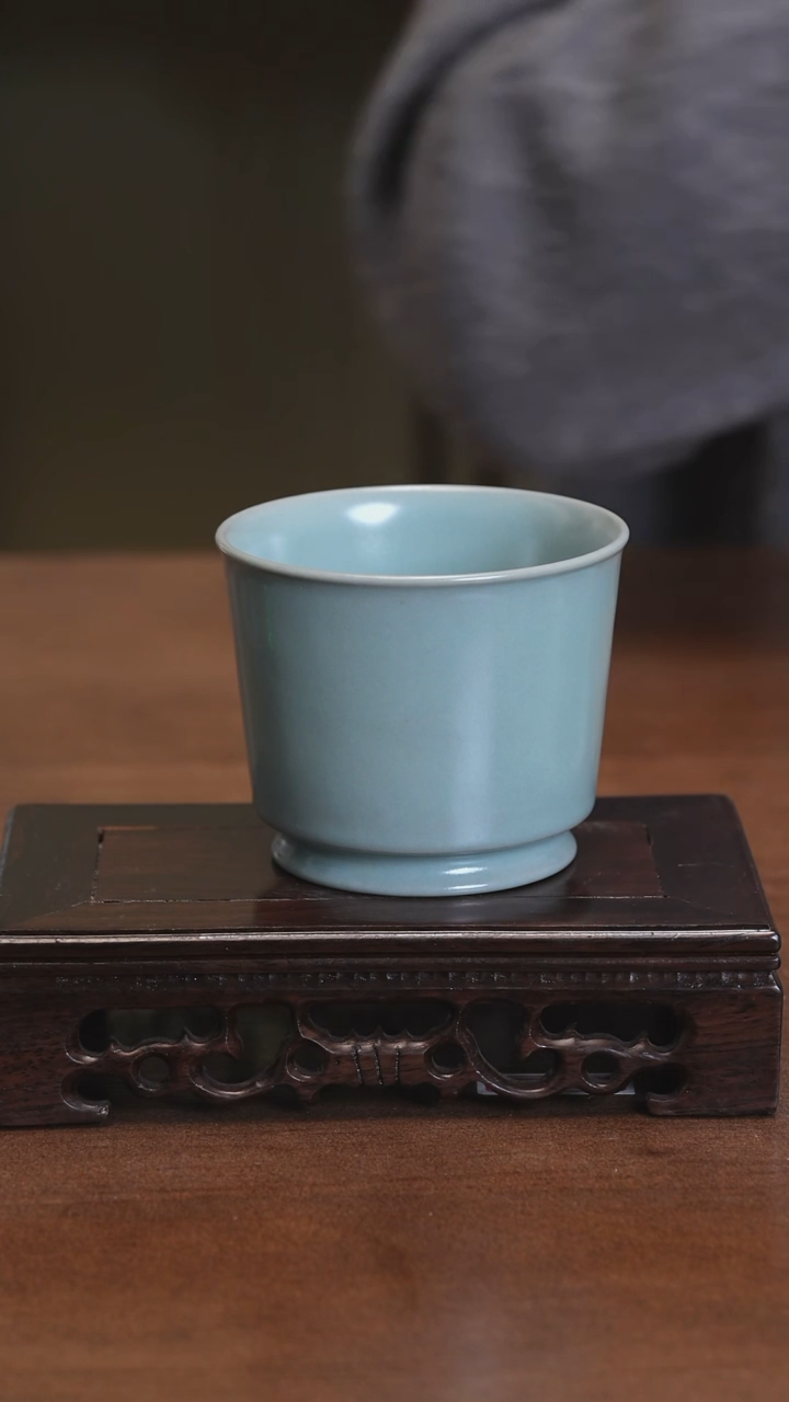 【闪购商品】Y宝丰宋官窑原产地汝瓷融天杯（微瑕）