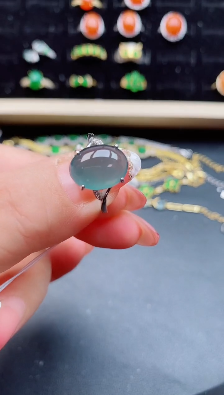 【闪购商品】翡翠戒指银S925镶嵌12121