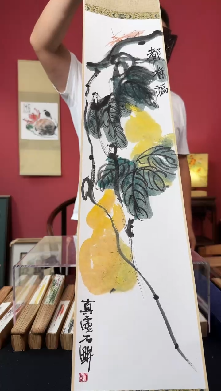 国画杜大江卷轴作品