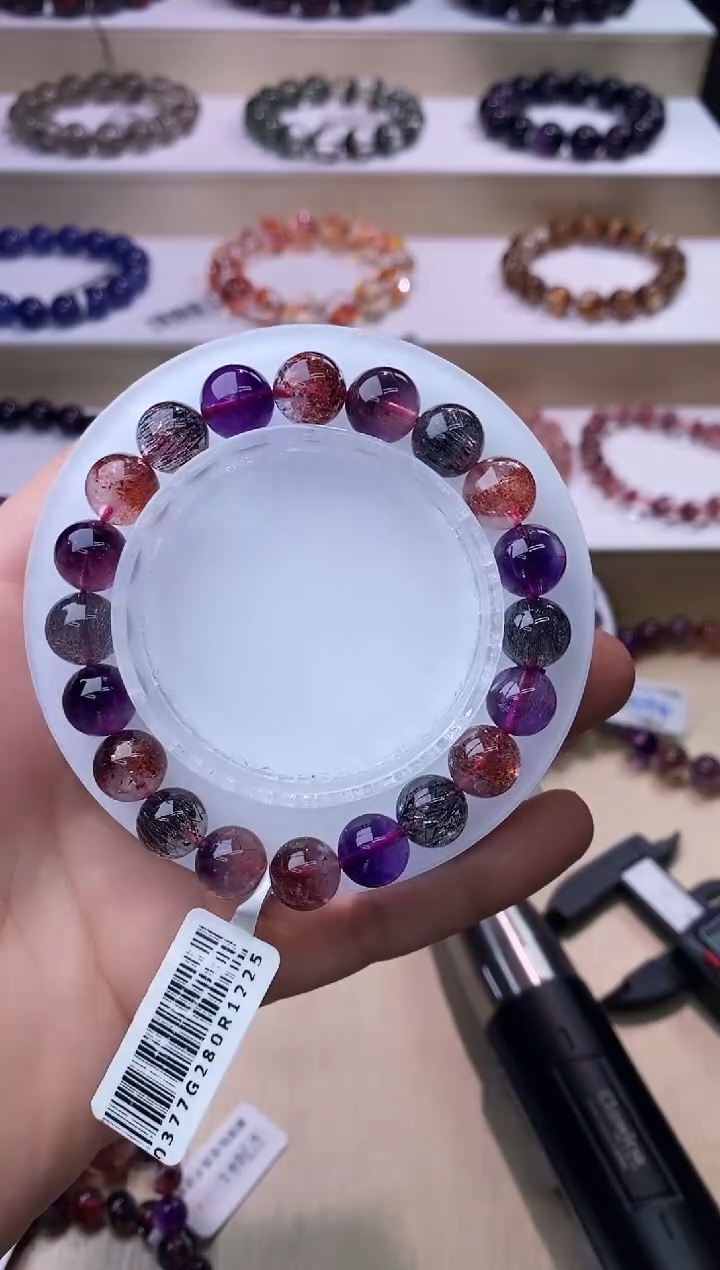 【闪购商品】水晶手链未镶嵌黑加仑超七单圈10m+