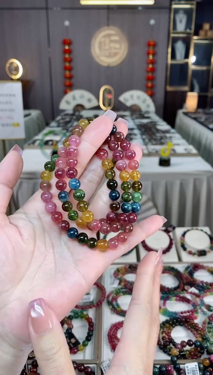 未镶嵌老矿碧玺三圈手串7mm+碧玺多样性发货一条hon