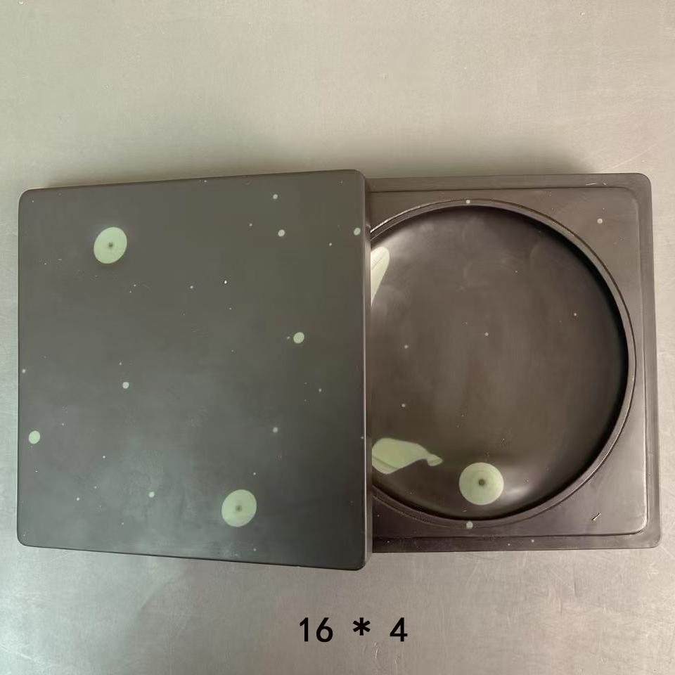 天然永仁苴却方形实用多眼石盖砚