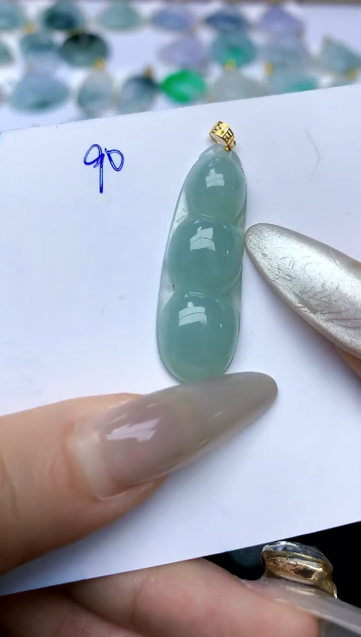 【闪购商品】翡翠颈饰18K金镶嵌天然A货翡翠