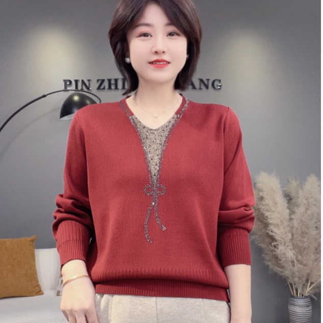 （宠粉款）新款烫钻百搭时尚洋气宽松小衫