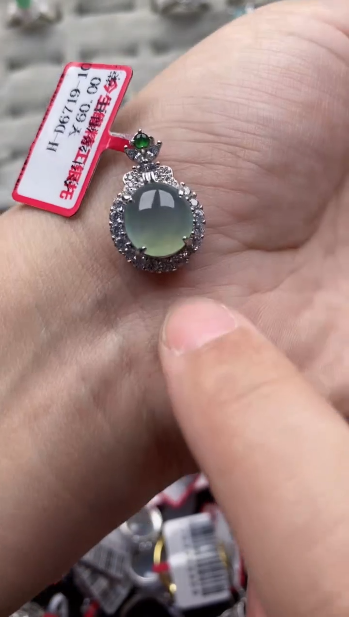 【闪购商品】翡翠戒指银S925镶嵌666666---9