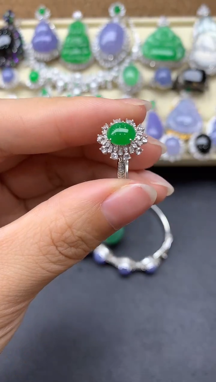 【闪购商品】翡翠戒指18K金镶嵌493-中国好珍宝