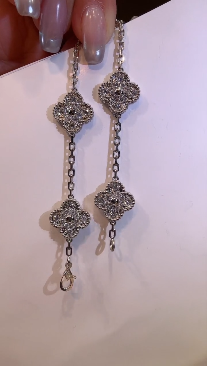 【闪购商品】钻石手链18K金镶嵌满钻K白手链