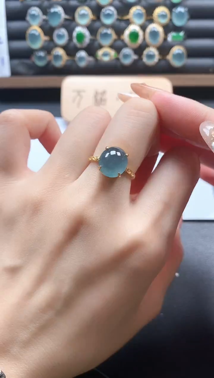 银S925镶嵌戒指翡翠51511