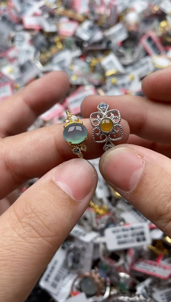 【闪购商品】翡翠戒指银S925镶嵌8888---10