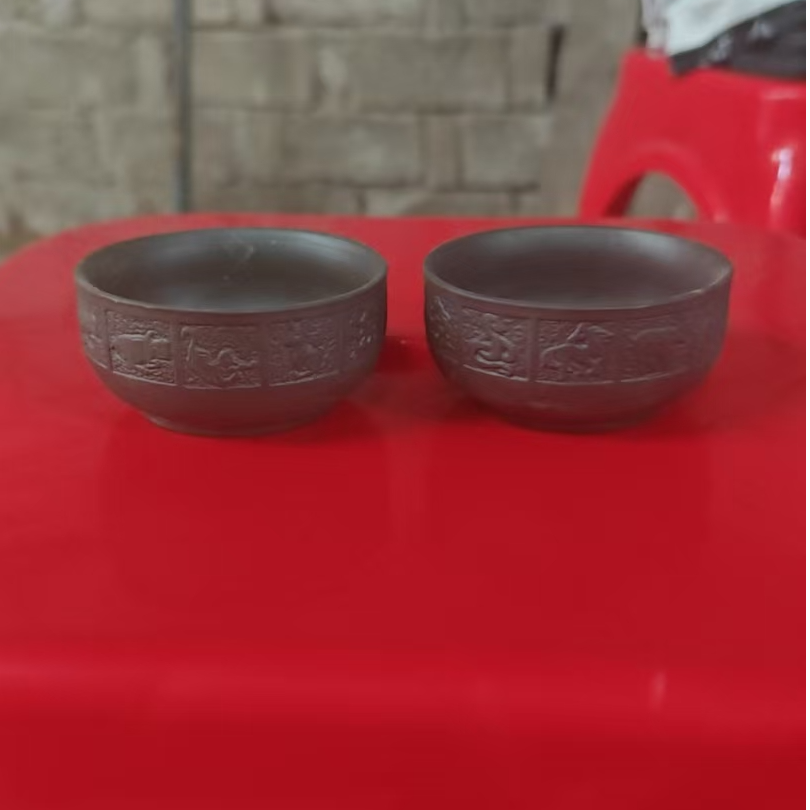 精美雕刻陶瓷生肖小对杯