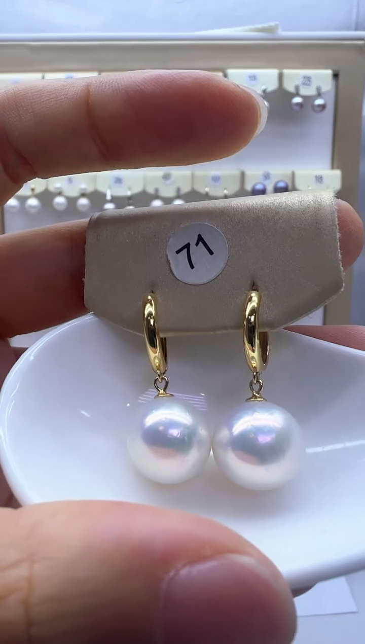 银S925镶嵌淡水珍珠耳饰71