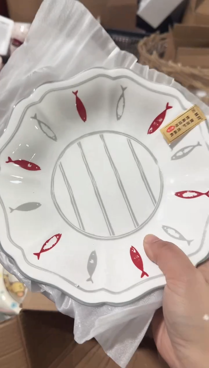 【8.3寸★4个】黑点针眼属正常陶瓷都有介意慎拍微瑕破损包赔