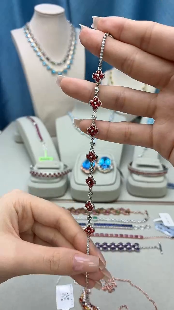 手链彩色蓝宝石银S925镶嵌325BJ1209产品一个（多样性）
