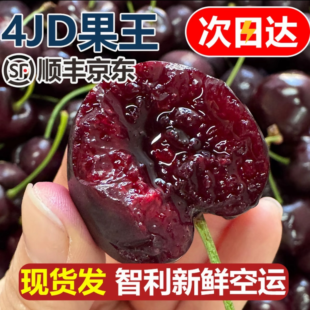 【顺丰明天送到】4JDD净重5斤加大加黑智利空运桑提娜车厘子新鲜头茬果内附果径卡桑提娜樱桃智利共和国