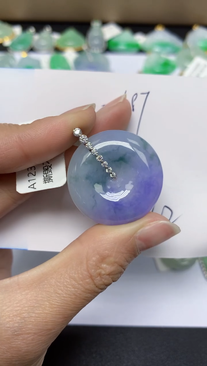 【闪购商品】翡翠颈饰18K金镶嵌 天然翡翠A货