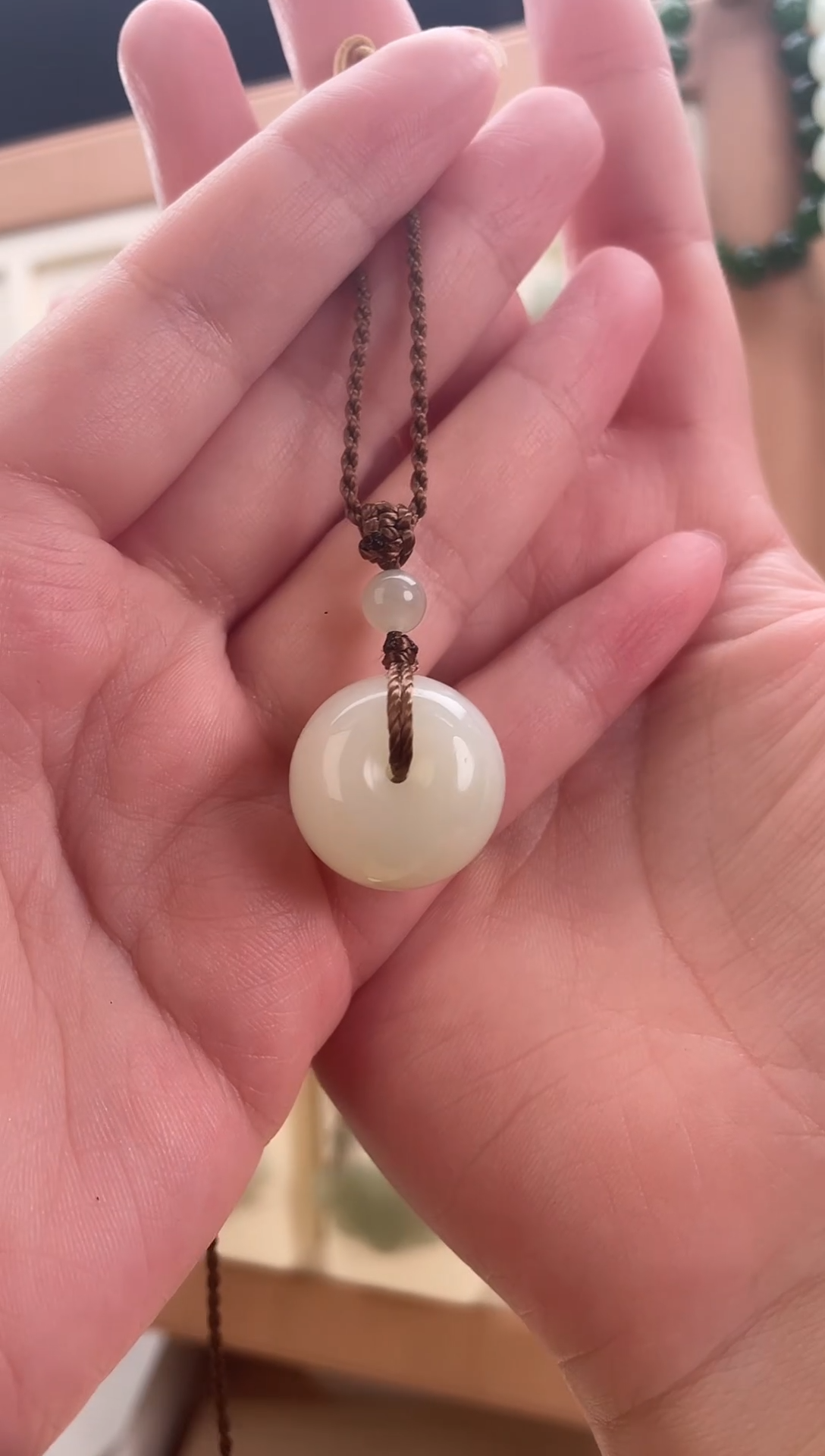 【闪购商品】和田玉颈饰未镶嵌和田玉面包扣平安扣