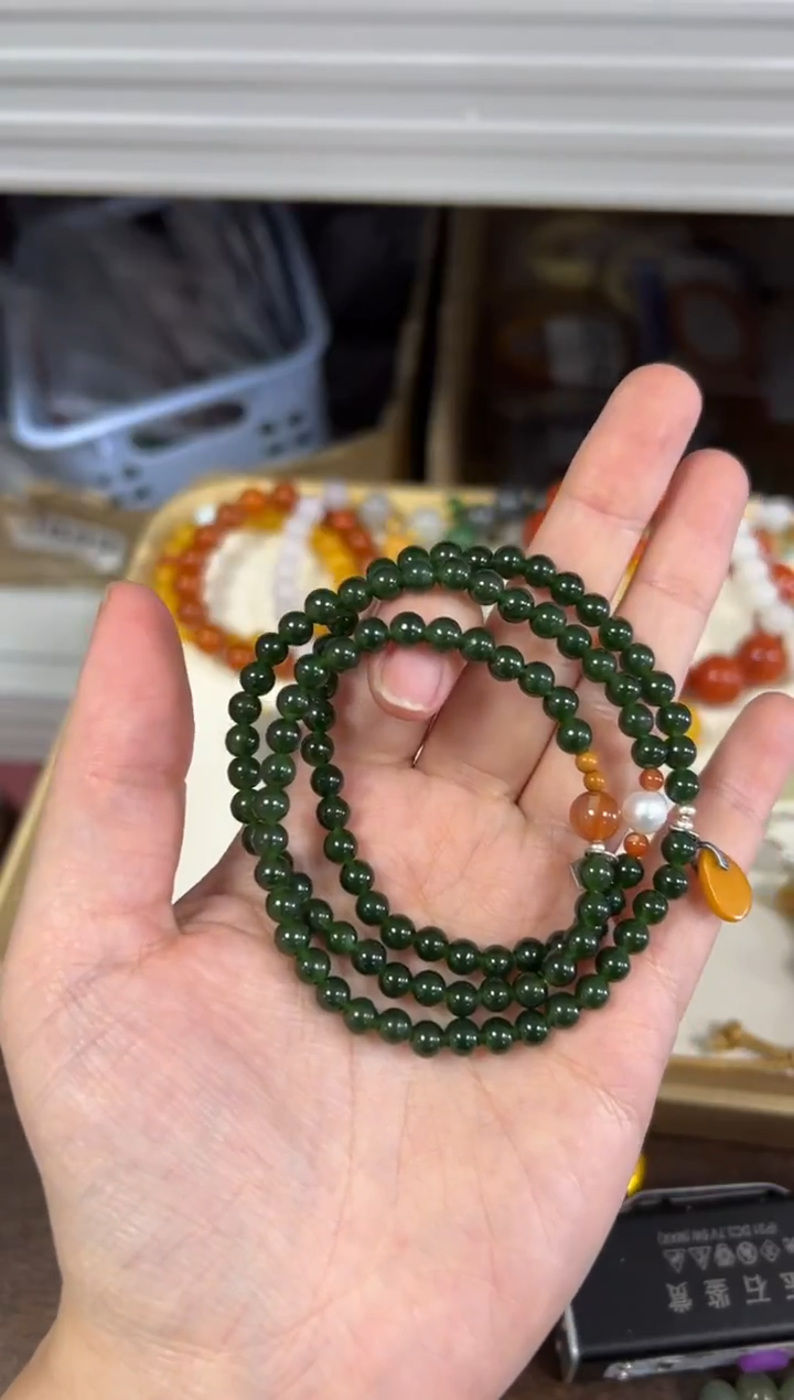 未镶嵌手链和田玉孤品和田玉设计款多圈[208]