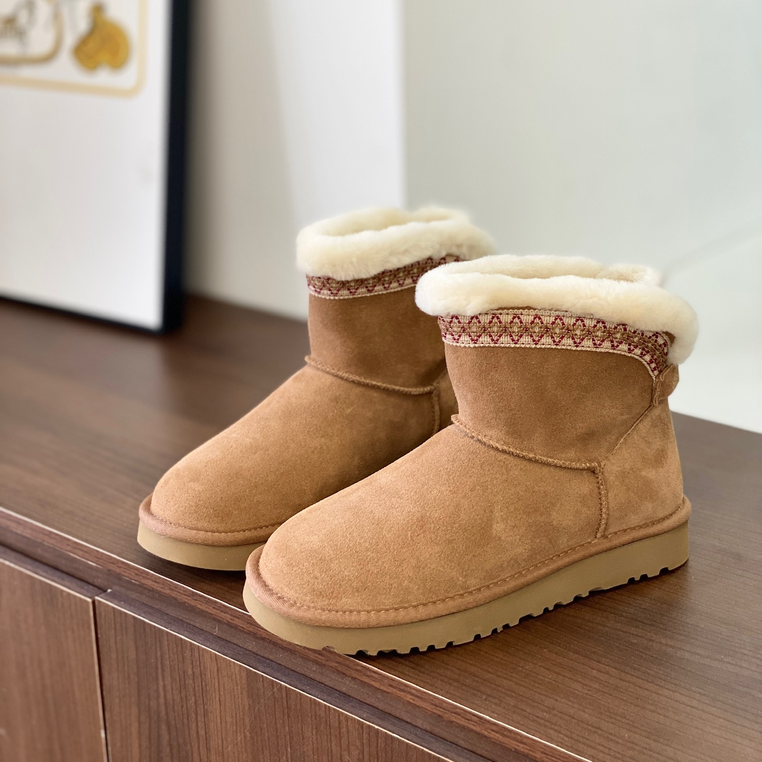 冬季增高雪地靴新款加厚中靴真皮羊毛皮毛一体防滑女款保暖DN4517