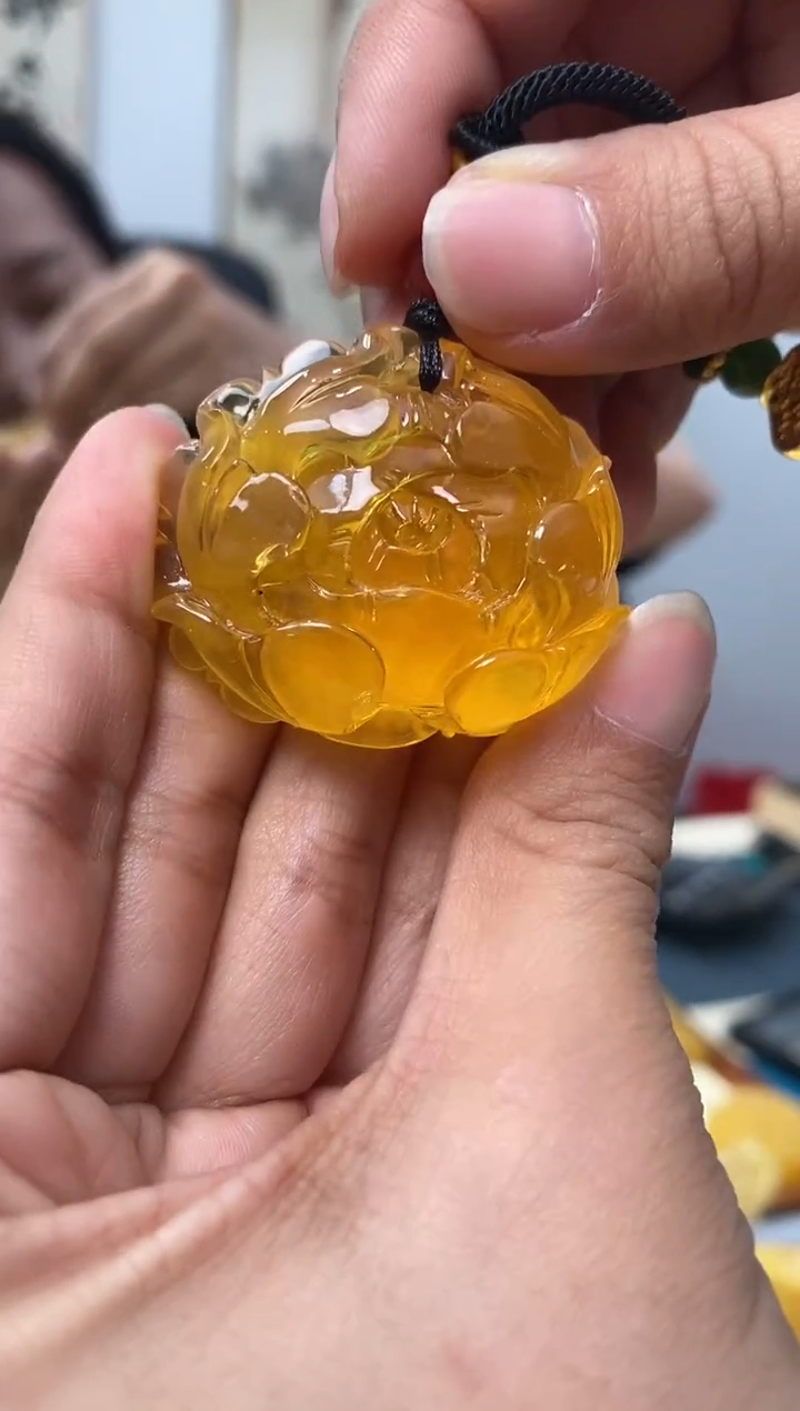 【闪购商品】琥珀裸石未镶嵌天然琥珀蜜蜡牡丹花