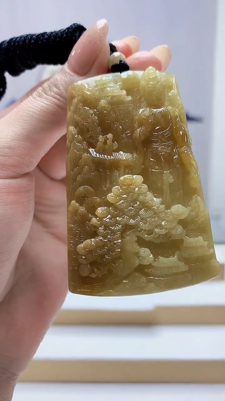 未镶嵌定制翡翠4829MM-毛货挂件84