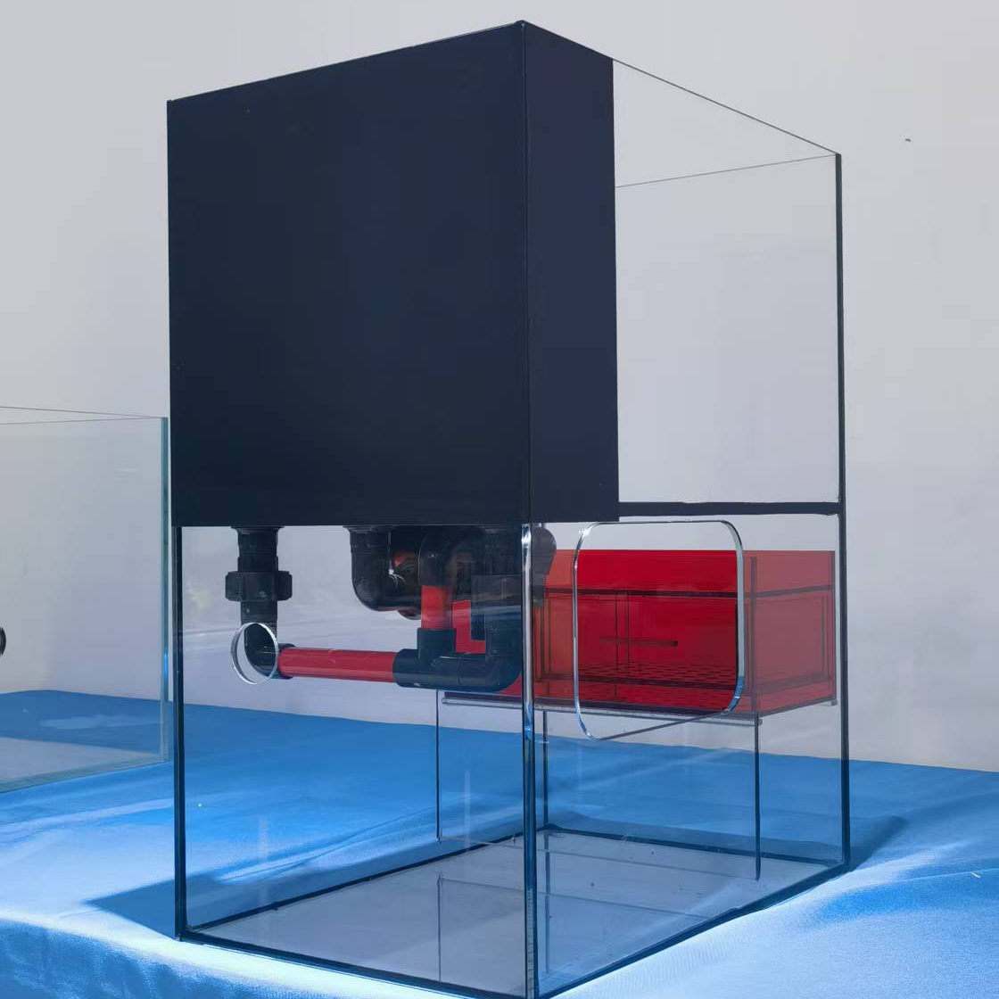 卓鱼金晶超白一体底滤鱼缸