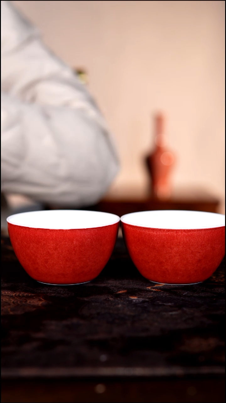 杯子白泥云****╲豇豆红陶瓷