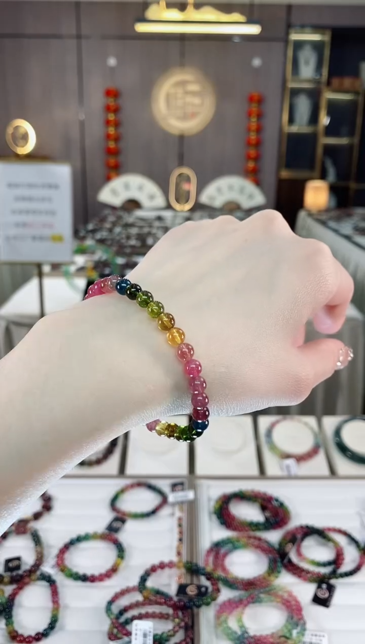 单圈手串5mm+未镶嵌碧玺dan多样性发货一条