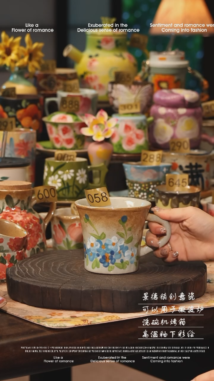 陶瓷058景德镇高温釉下彩手工手绘款式