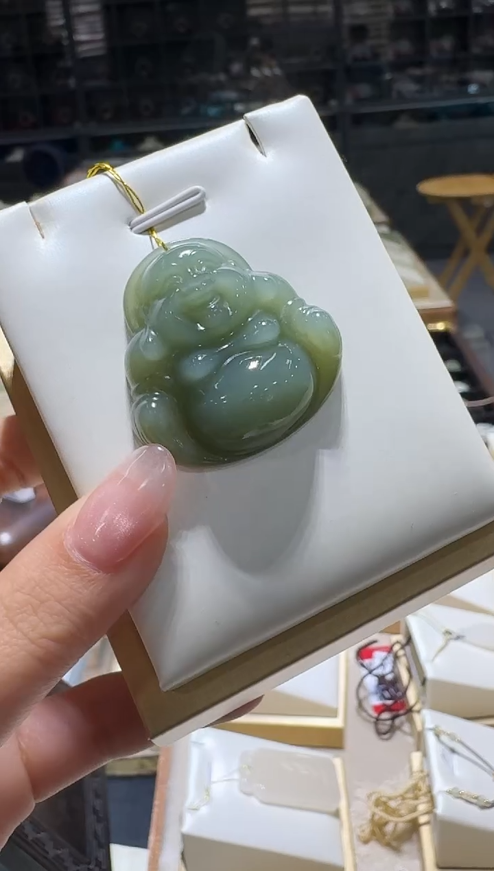 颈饰未镶嵌和田玉佛公吊坠/配绳