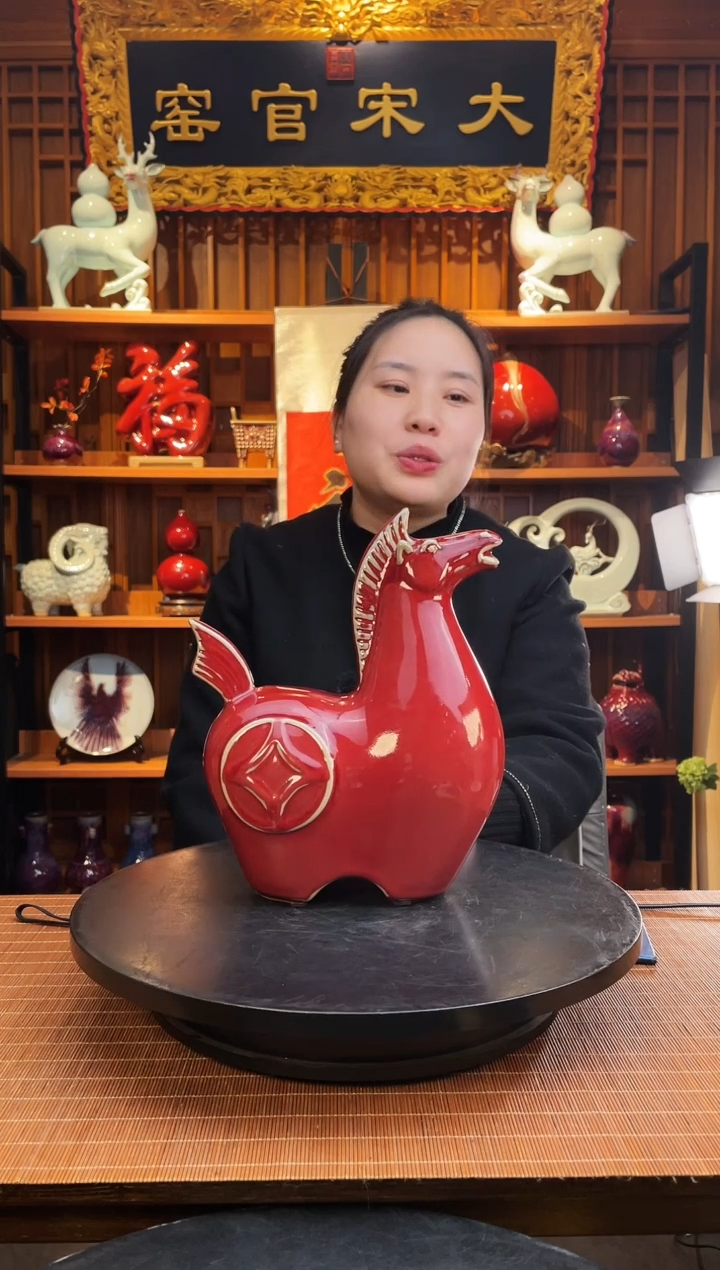 【闪购商品】摆件大宋官窑【马上来财】一马当先