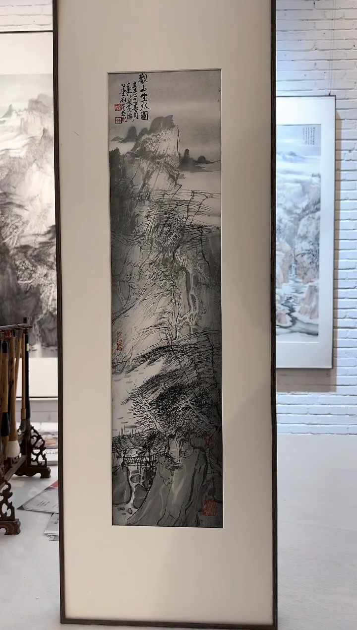 【闪购商品】国画炳山艺术-唐利中山水（带框）